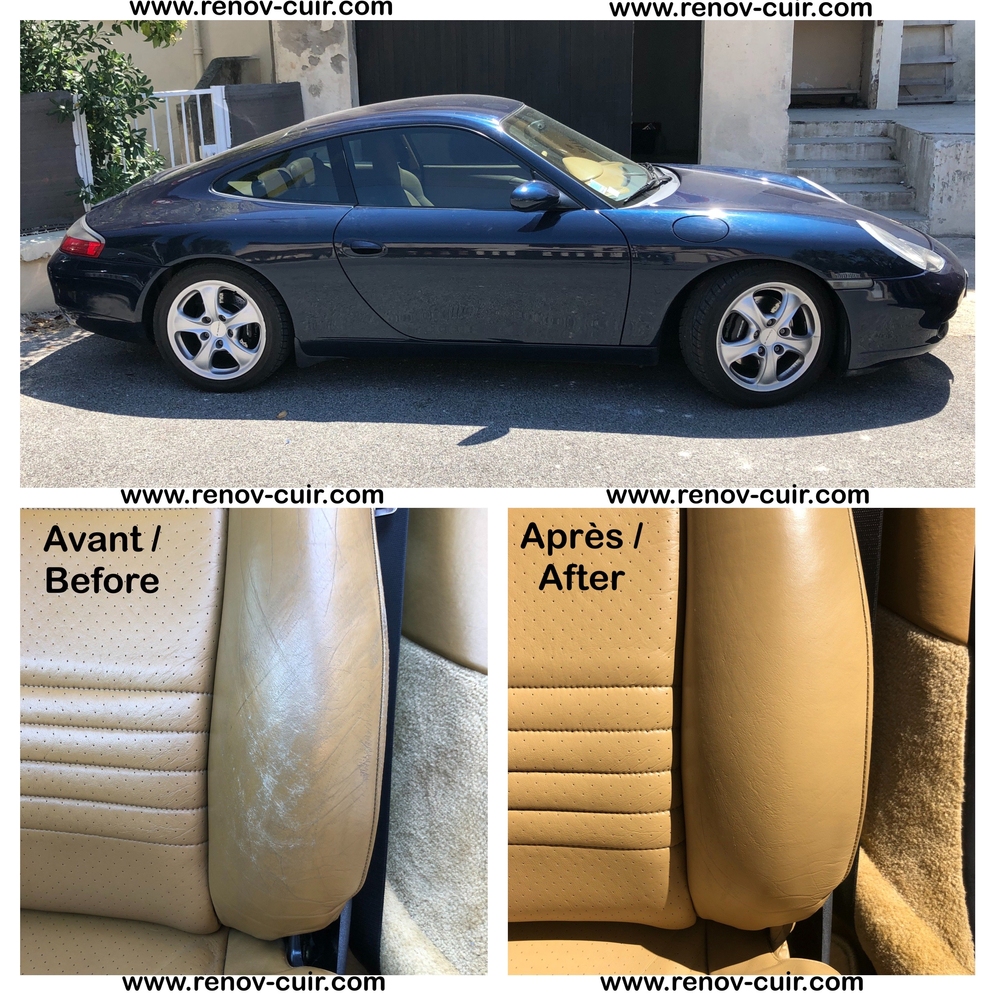 Photos restaurations sièges auto cuir